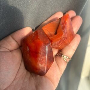 2 Polished Red carnelians Stones